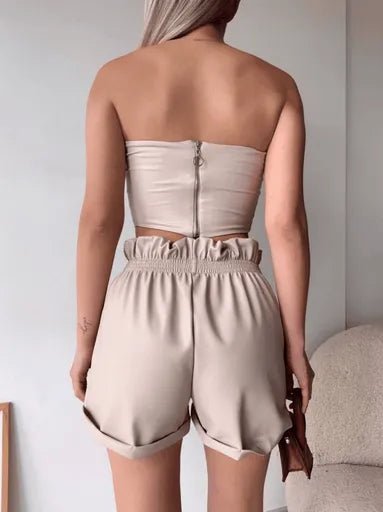 Tullu Deri Crop Top - Şık ve Trend Moda Temel Ürünleri - ÖZER&HERMİN