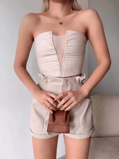 Tullu Deri Crop Top - Şık ve Trend Moda Temel Ürünleri - ÖZER&HERMİN