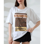 Varak çizgili Oversize tişört - Özer&Hermin