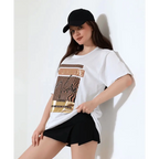 Varak çizgili Oversize tişört - Özer&Hermin