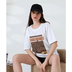 Varak çizgili Oversize tişört - Özer&Hermin