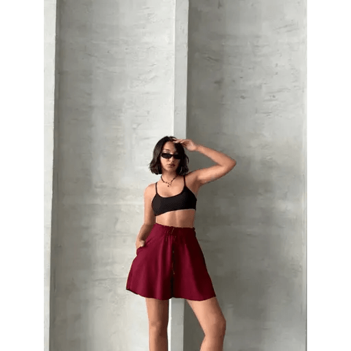 Volanli Keten sort | Şıklığı ve Rahatlığı Bir Arada Sunan Yaz Parçasi - ÖZER&HERMİN