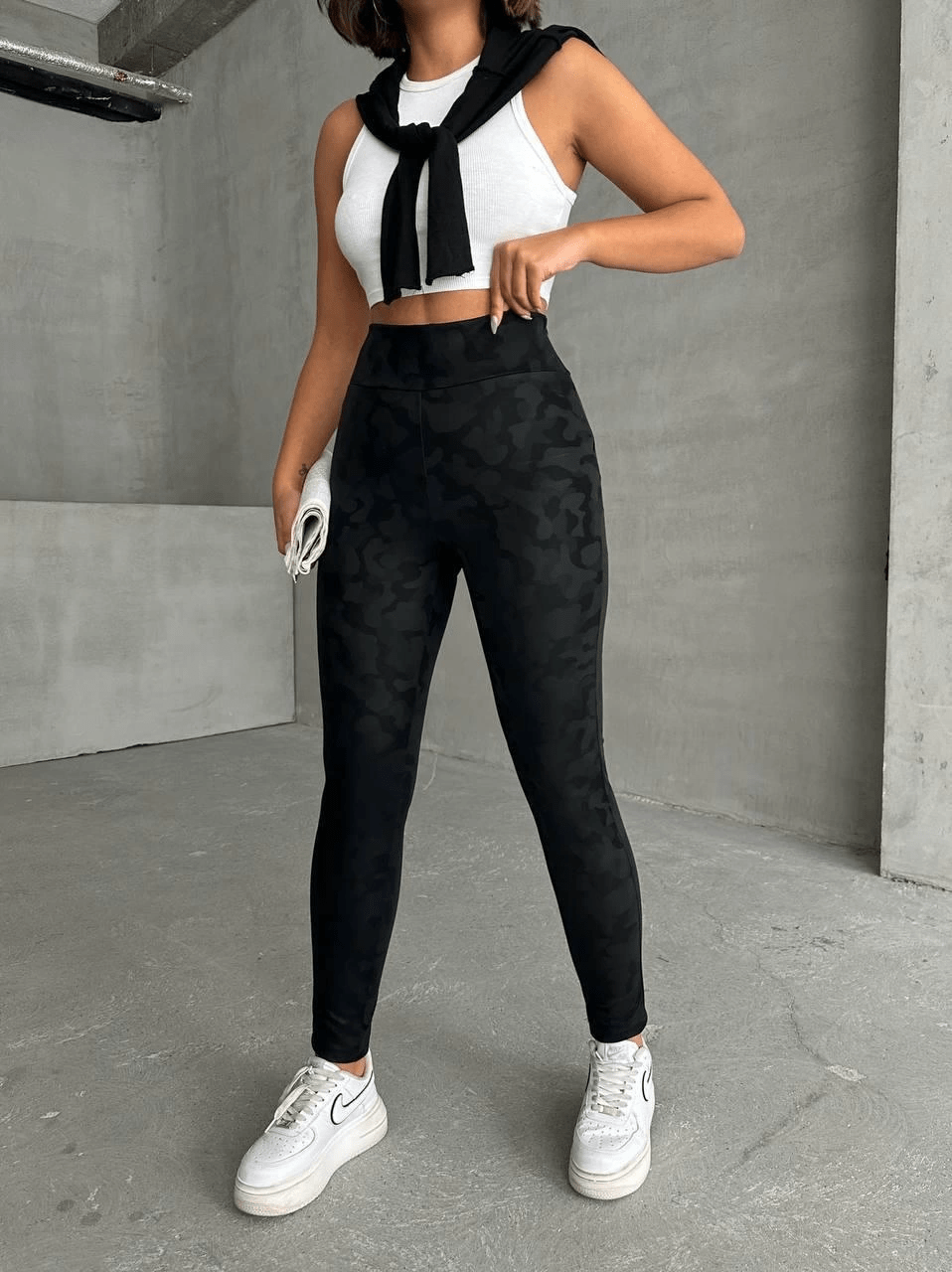 Yan Fermuarlı Bulut Desenli Tayt - Şık ve Rahat Stilinizi Tamamlayın - ÖZER&HERMİN