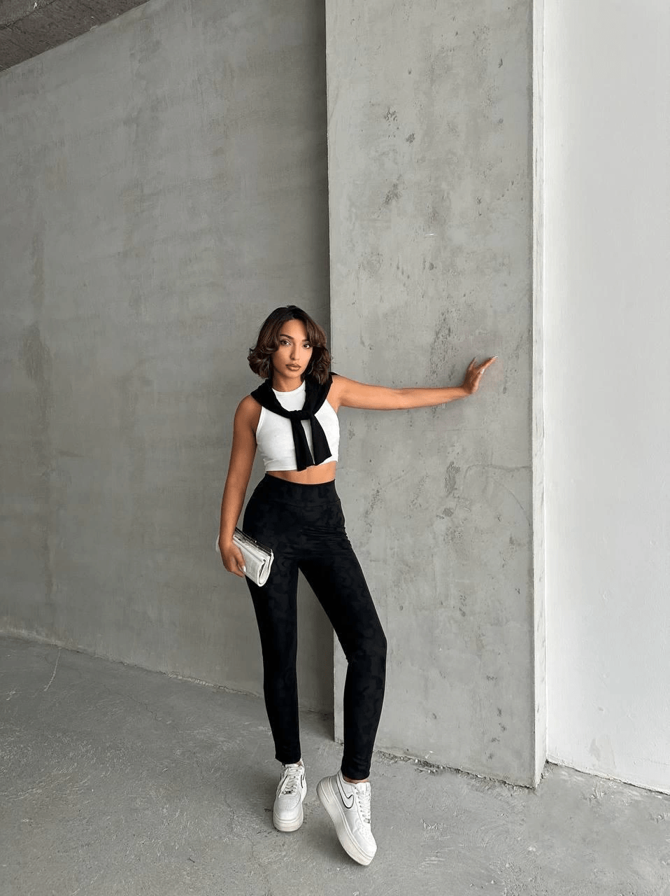 Yan Fermuarlı Bulut Desenli Tayt - Şık ve Rahat Stilinizi Tamamlayın - ÖZER&HERMİN