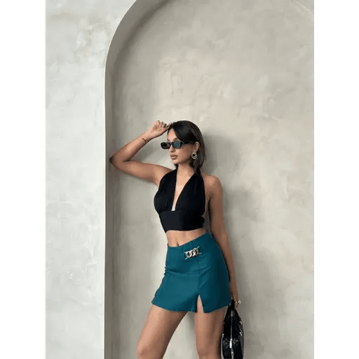 Zincirli Sort Etek - Şıklık ve Rahatlık Bir Arada - ÖZER&HERMİN